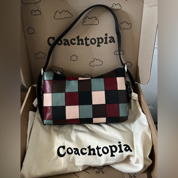 NWT Coactopia Alter/Ego Slouchy Shoulder Bag In Checkerboard Upcrafted Leather - Picture 7 of 7